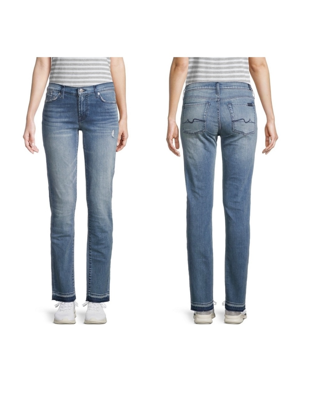 7 For All Mankind reissue Roxanne raw hem straight leg jeans